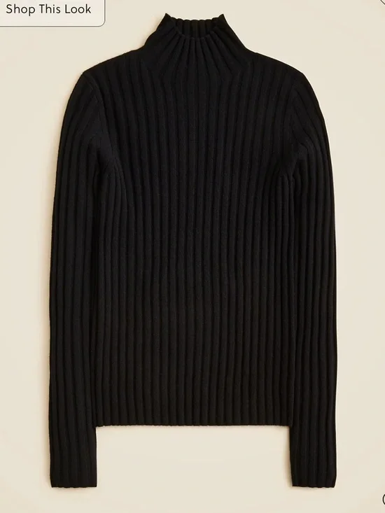 J Crew Wide-rib cashmere turtleneck sweater - Picture 5 of 6